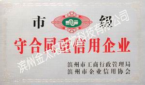 滨州九游会生物科技有限公司荣誉证书
